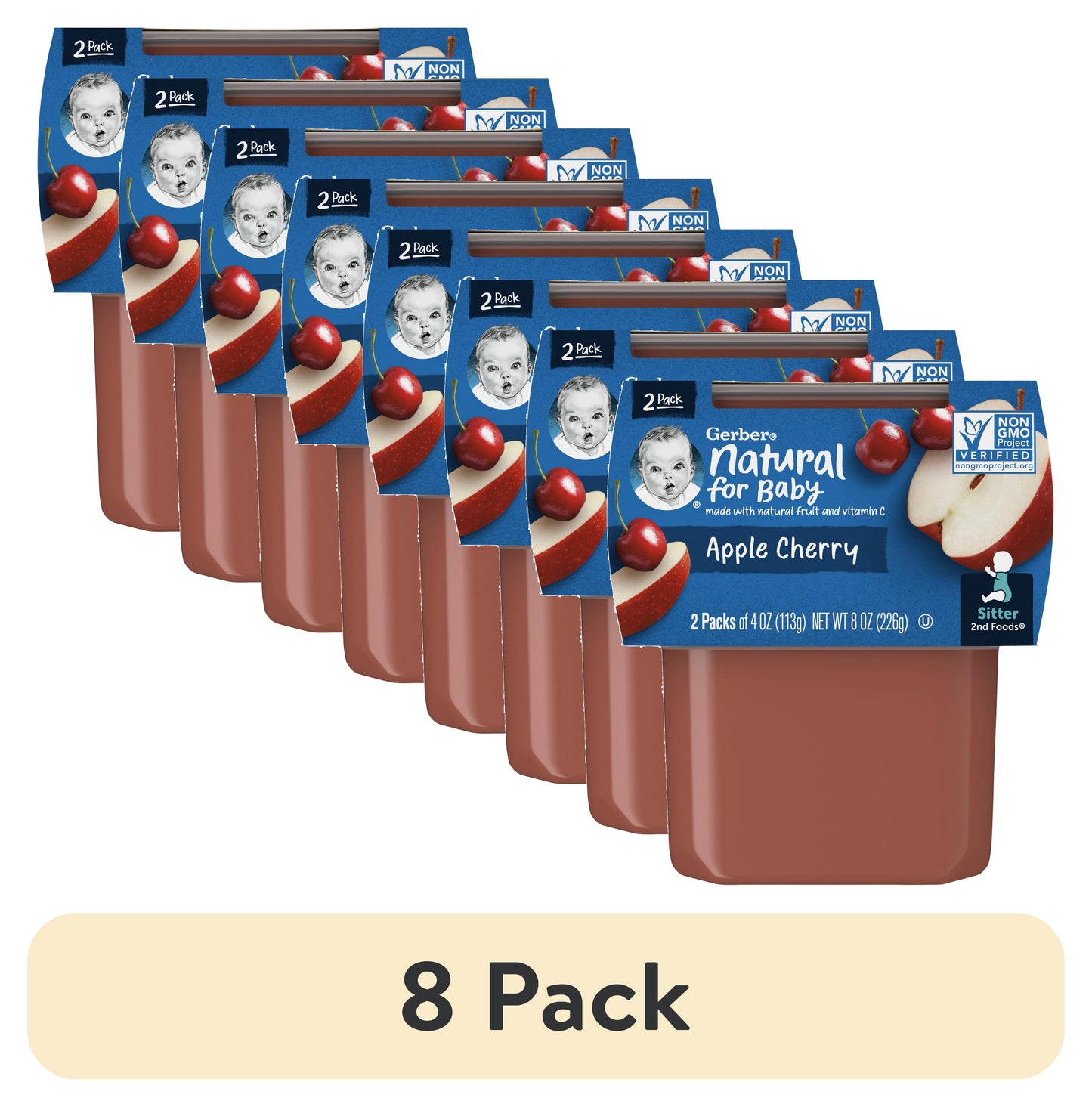 Stage 2 Baby Food, Apple Cherry, 4 Oz Tubs (2 Pack)