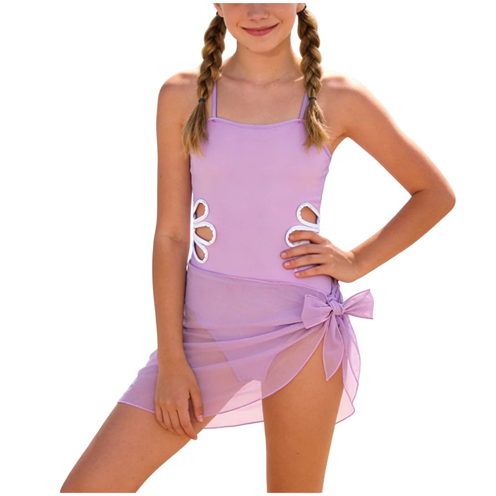 Girl Swimsuits Bathing Suit for Girls 10-12 Girls Swimsuit One Piece Swimsuits Solid Bathing Suit for Girls Full Coverage Modest Padded Swimwear