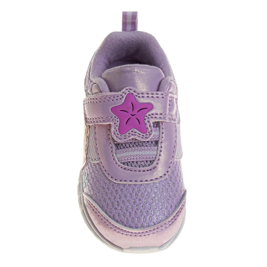the Little Mermaid Girls Hook and Loop Sneakers. (Infant Toddler)Pink, Size: 3