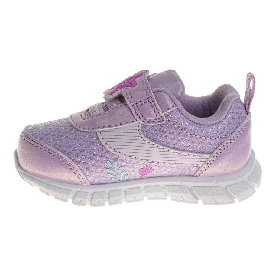 the Little Mermaid Girls Hook and Loop Sneakers. (Infant Toddler)Pink, Size: 3