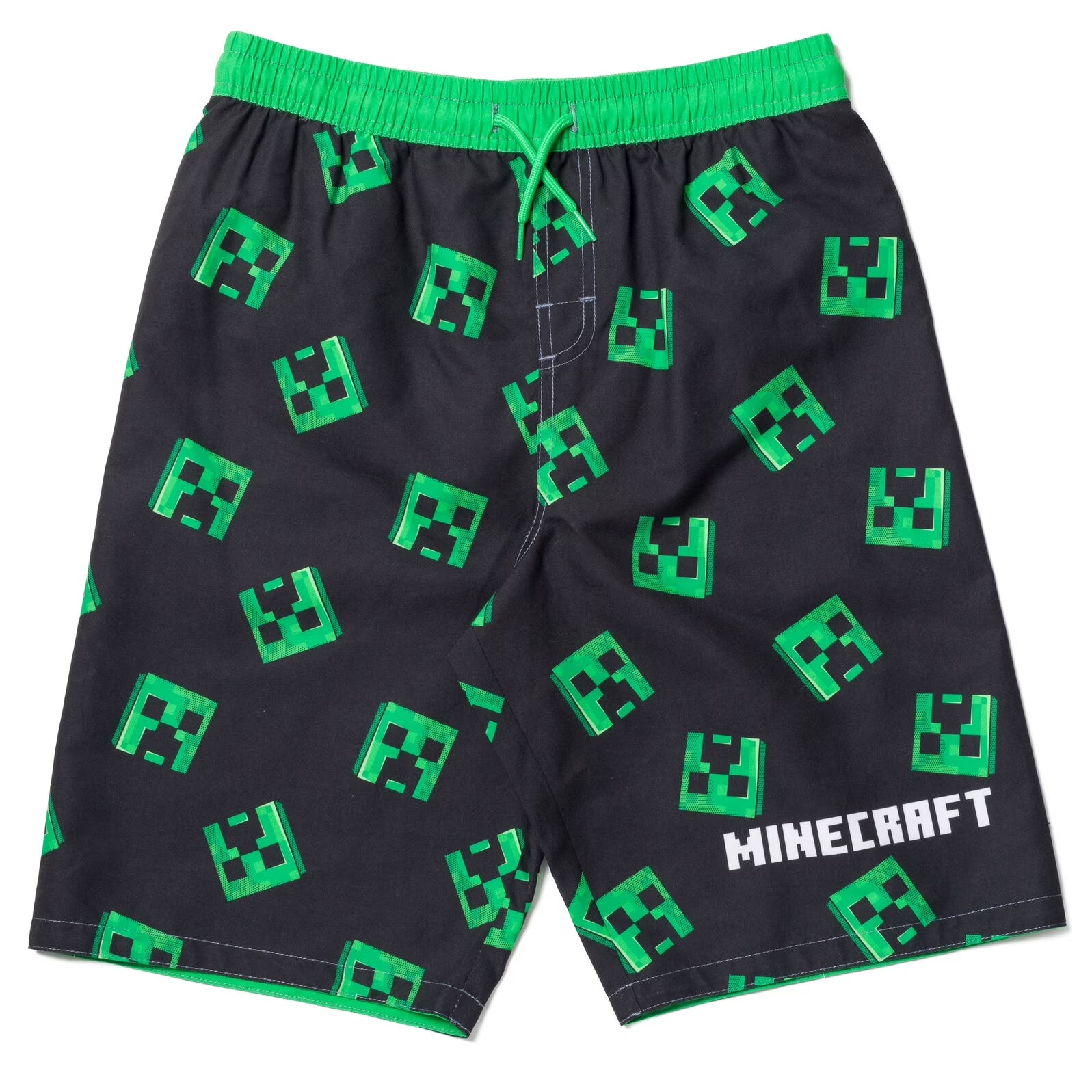 Creeper Little Boys Swim Trunks Bathing Suit Black/Green 5-6