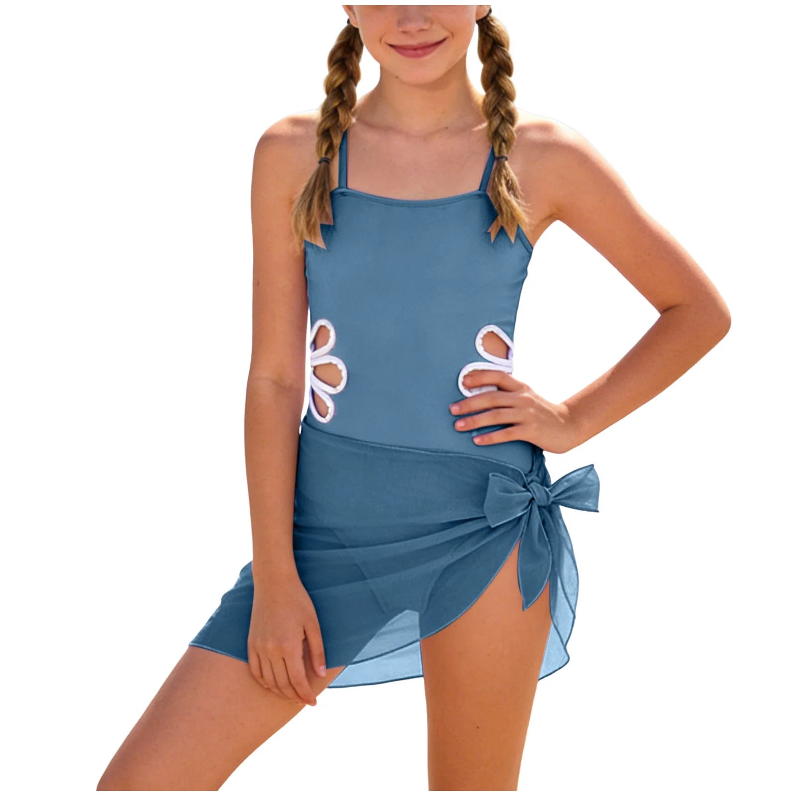 Girl Swimsuits Bathing Suit for Girls 10-12 Girls Swimsuit One Piece Swimsuits Solid Bathing Suit for Girls Full Coverage Modest Padded Swimwear
