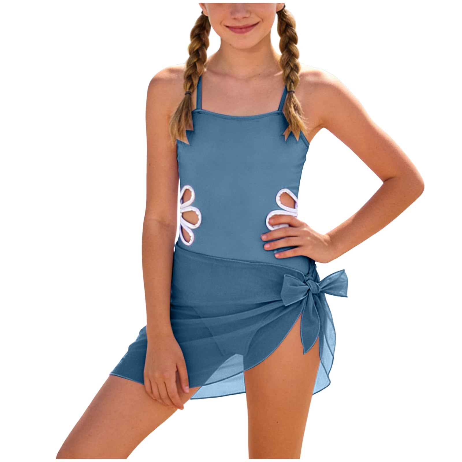 Girl Swimsuits Bathing Suit for Girls 10-12 Girls Swimsuit One Piece Swimsuits Solid Bathing Suit for Girls Full Coverage Modest Padded Swimwear