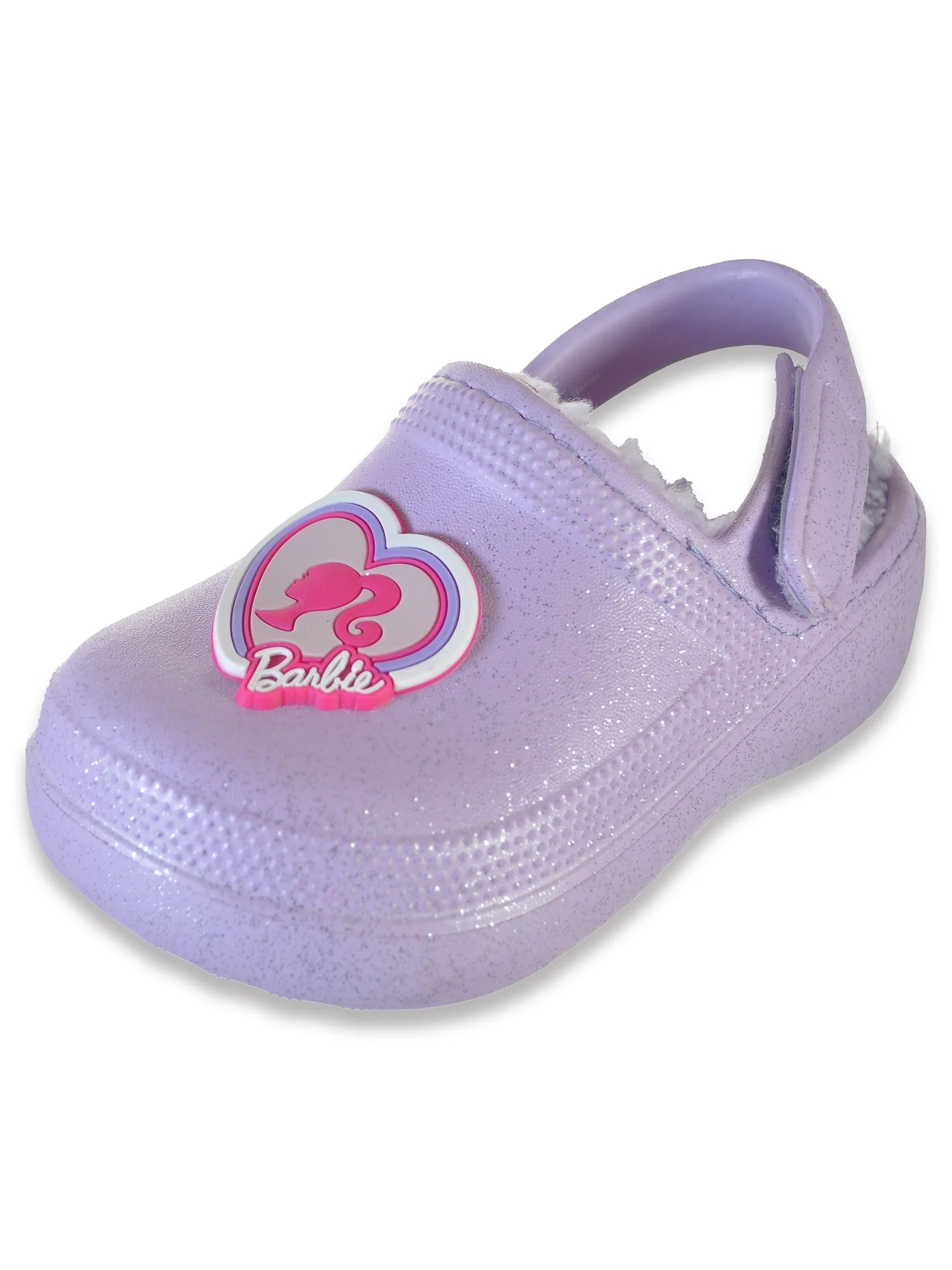 Girls' Faux-Fur Lined Sparkle Clogs Color: Lilac Size: 18 - 24 Months