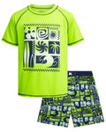 Boys' Rashguard Set - Short Sleeve Swim Shirt and Bathing Suit Set (Size: 4-12)