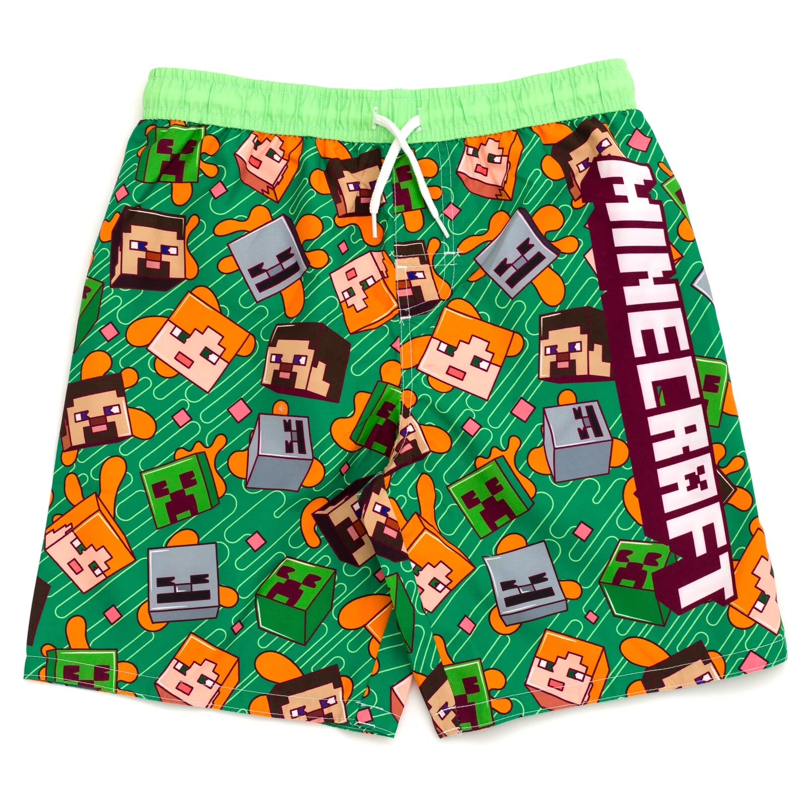 Creeper Little Boys Swim Trunks Bathing Suit Black/Green 5-6