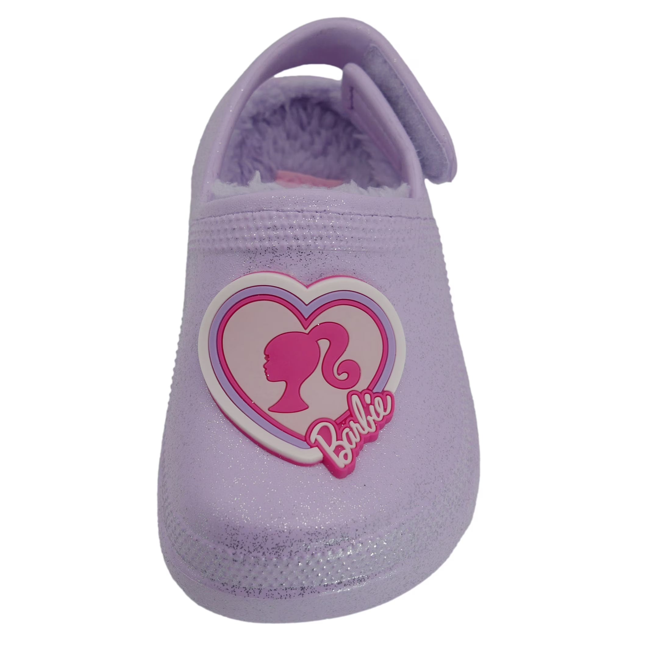Girls' Faux-Fur Lined Sparkle Clogs Color: Lilac Size: 18 - 24 Months