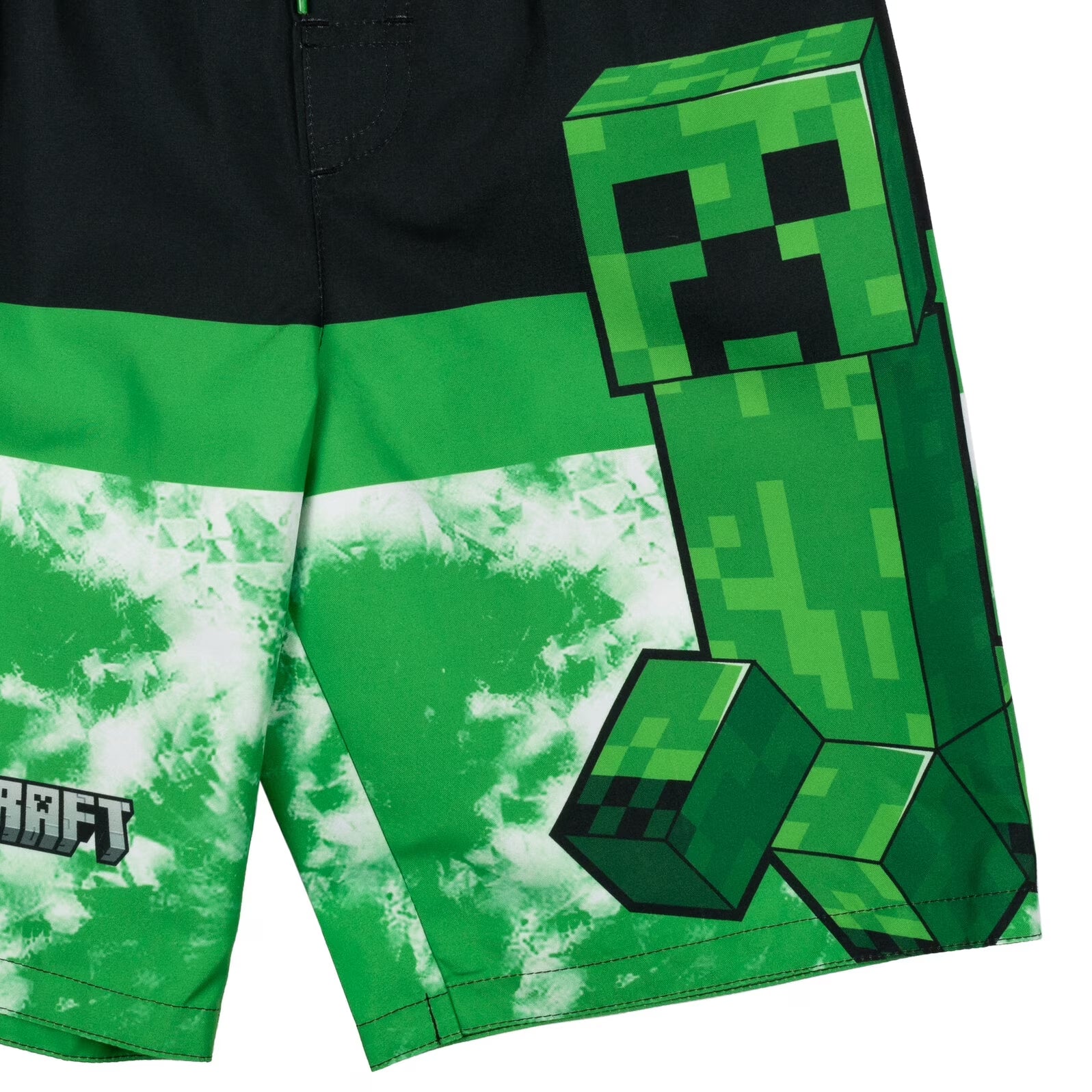 Creeper Little Boys Swim Trunks Bathing Suit Black/Green 5-6