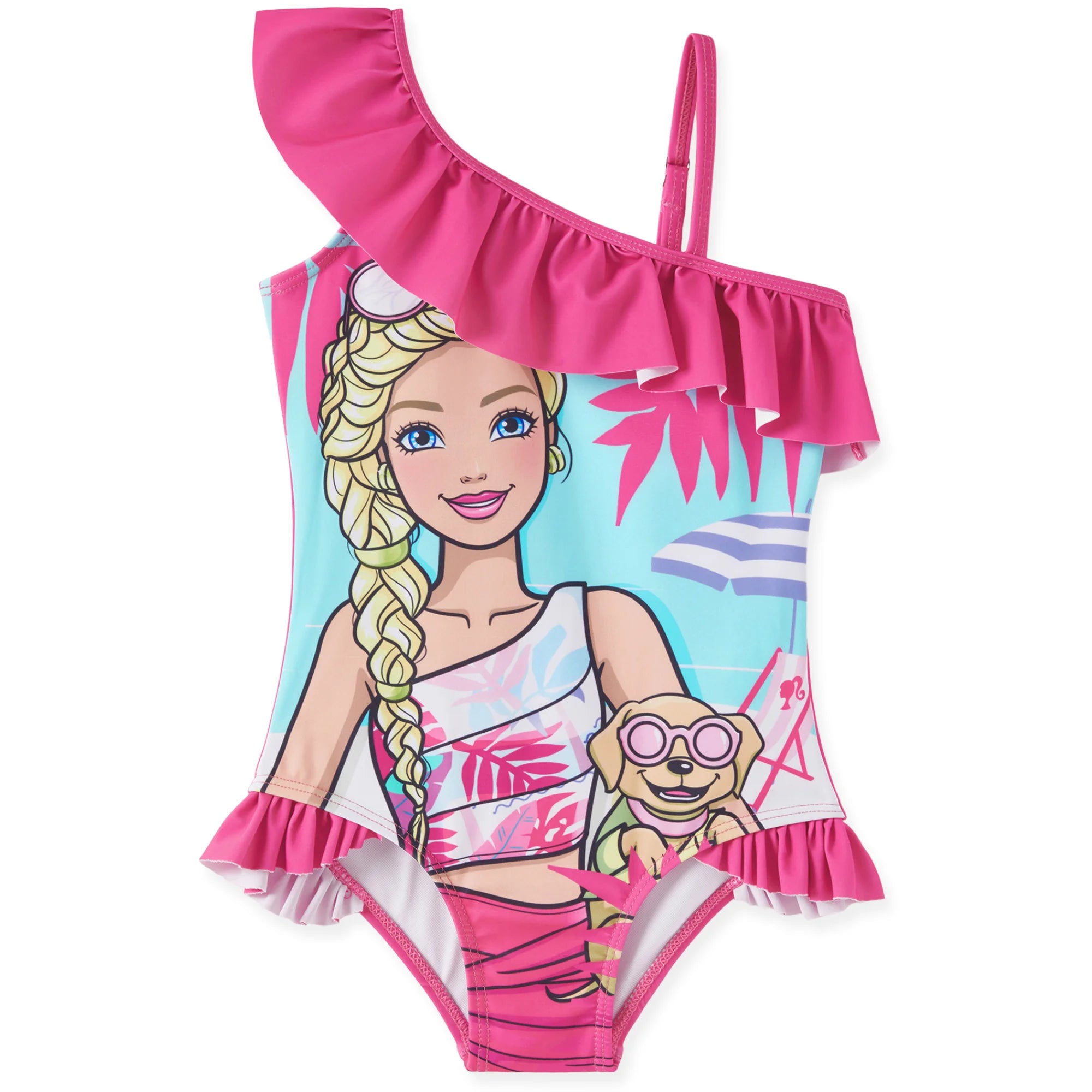 Girls One Piece Swimsuit Roseo Letter Print Flutter Summer Swimsuit Sizes 2-12