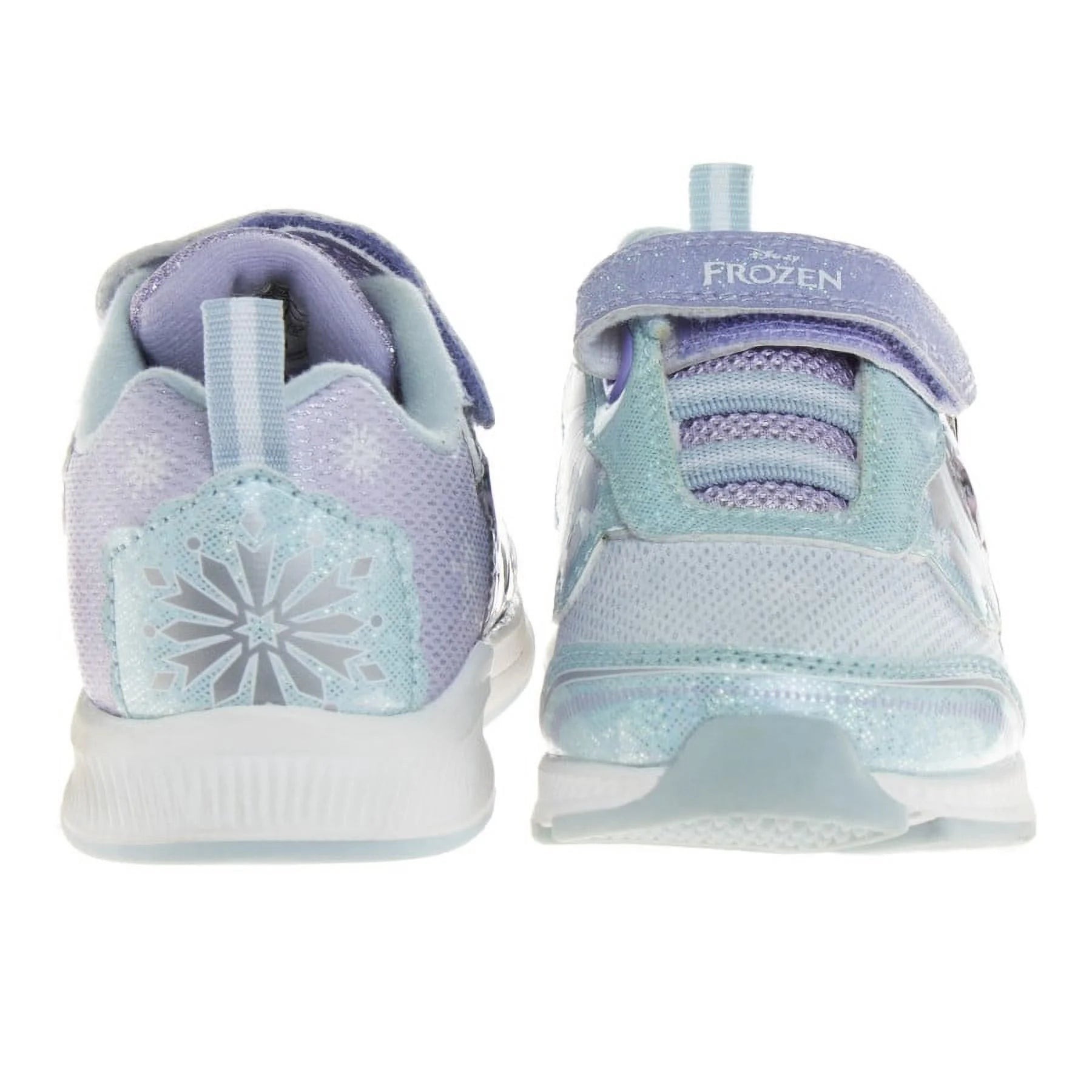 Frozen Toddler Girls Hook & Loop Sneakers with 2 White Lights - Lilac Blue, 9