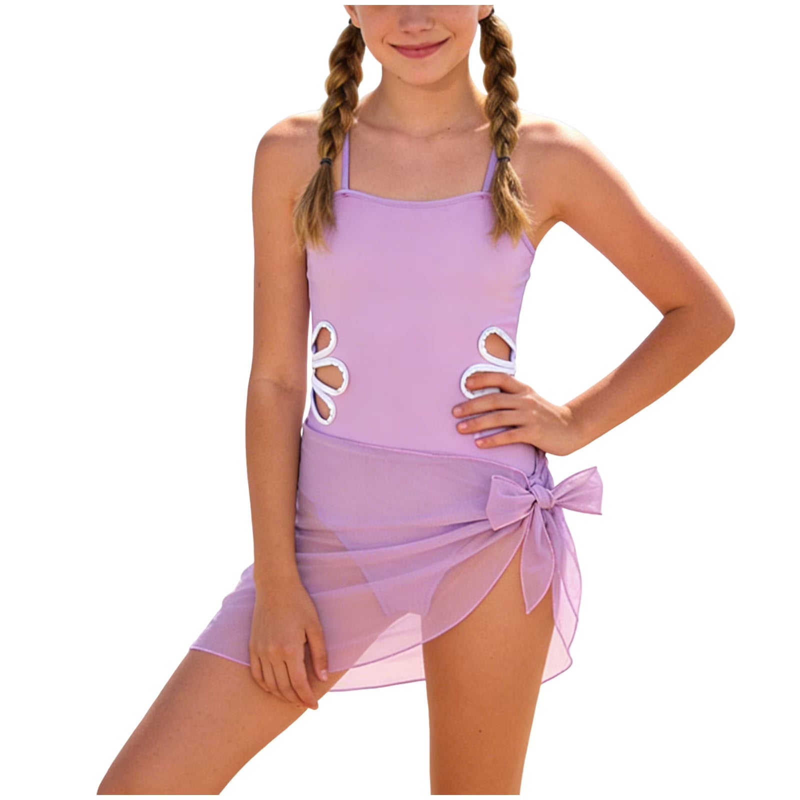 Girl Swimsuits Bathing Suit for Girls 10-12 Girls Swimsuit One Piece Swimsuits Solid Bathing Suit for Girls Full Coverage Modest Padded Swimwear