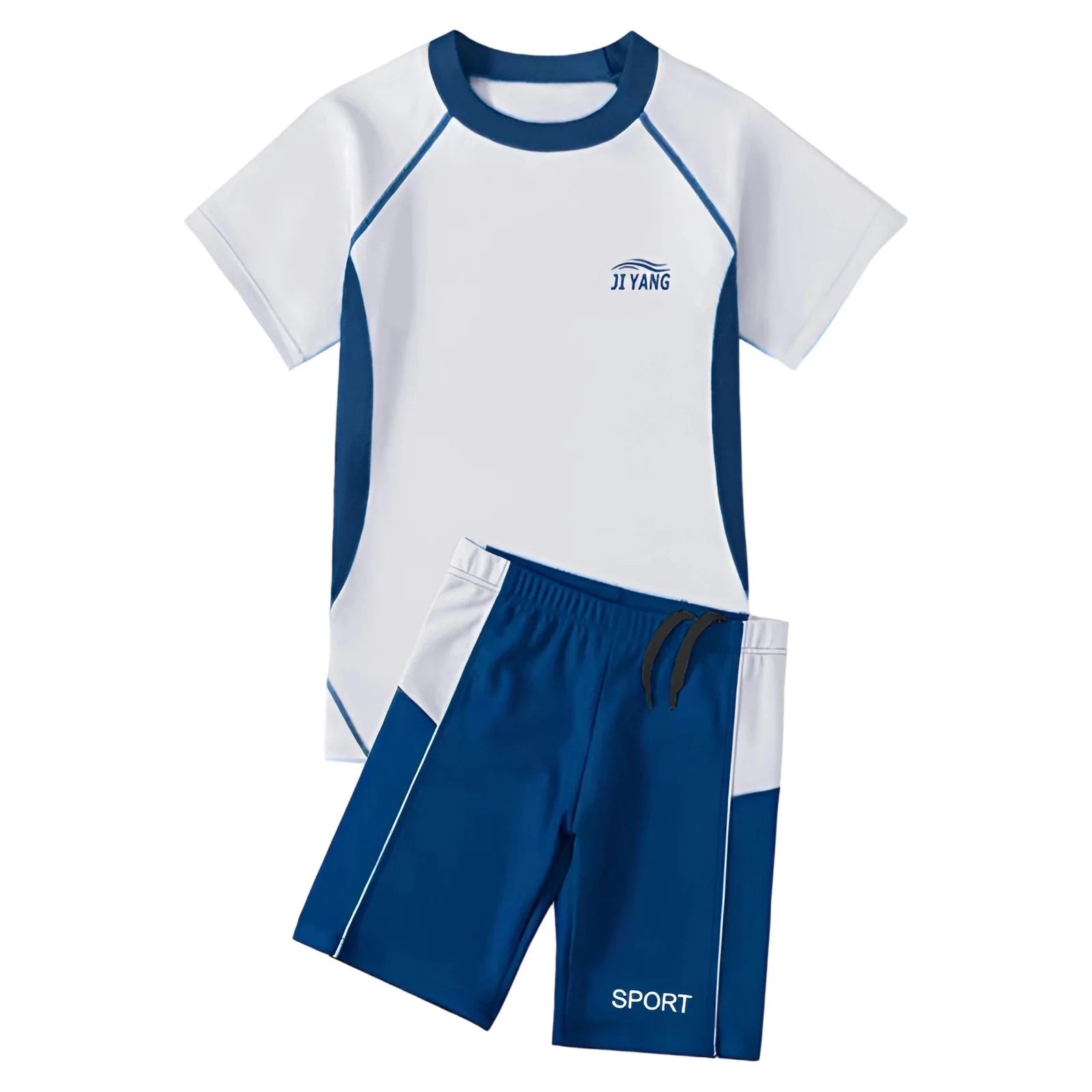 Cute Swimsuits Boys' 2 Piece Cartoon Dinosaur Two Piece Swimsuit Set Rash Guard and Swim Trunks for Swimming Size:5-6 Years