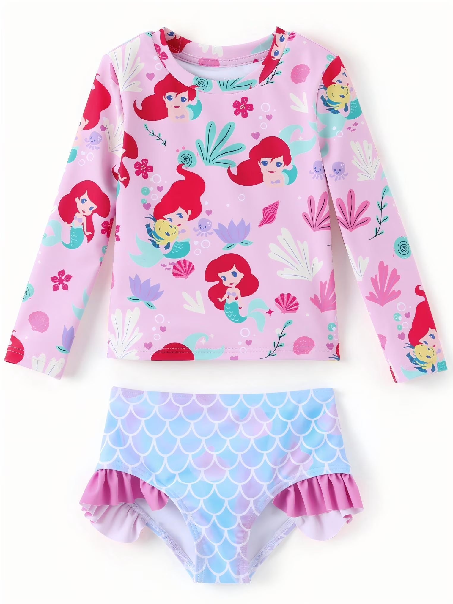 Stitch Girls Swimsuit Summer Rash Guard 2 Pieces Bathing Suits Beach Tankini Set Sizes 3-13