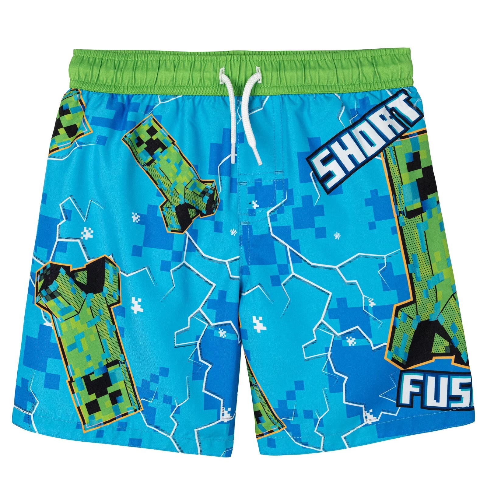 Creeper Little Boys Swim Trunks Bathing Suit Black/Green 5-6