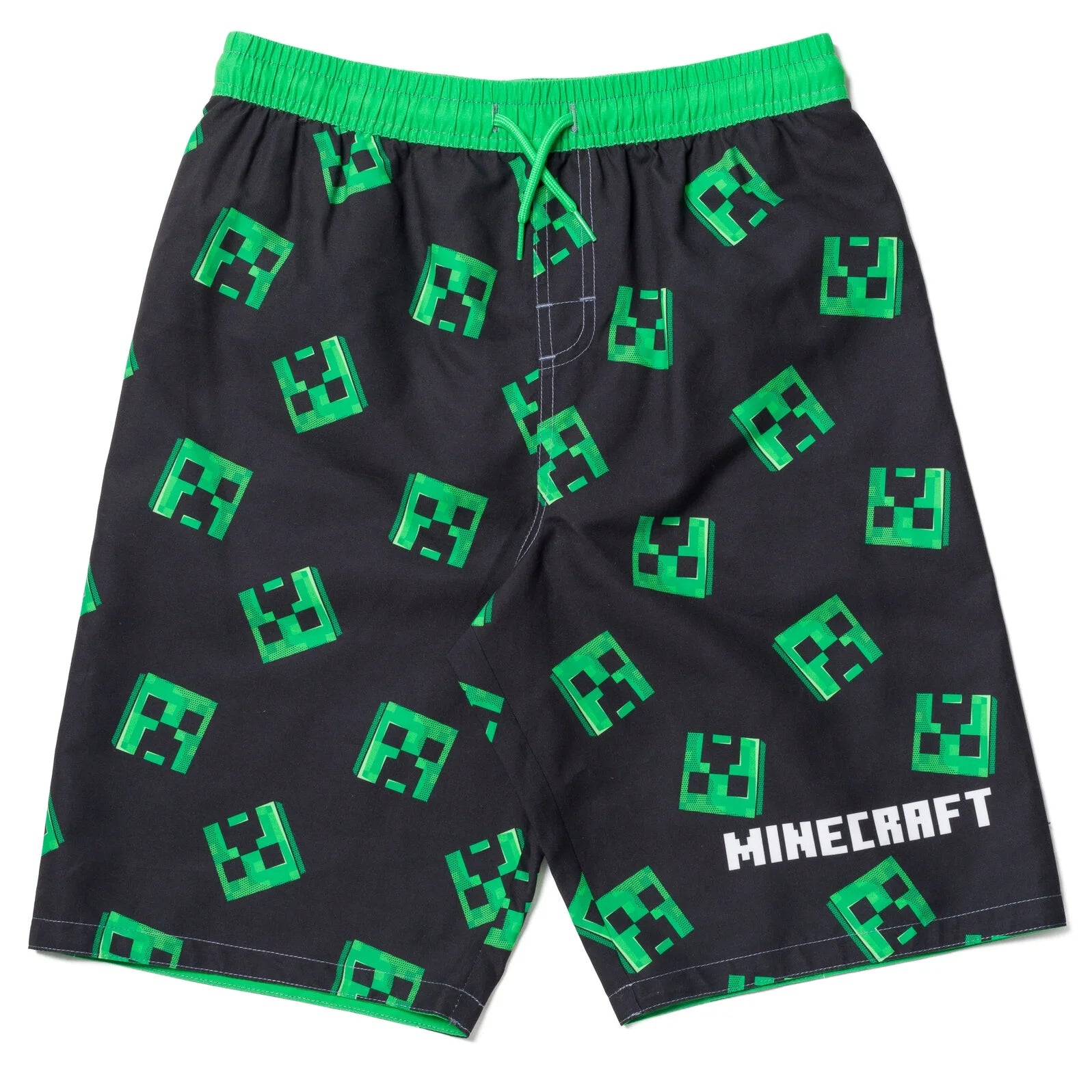 Creeper Little Boys Swim Trunks Bathing Suit Black/Green 5-6