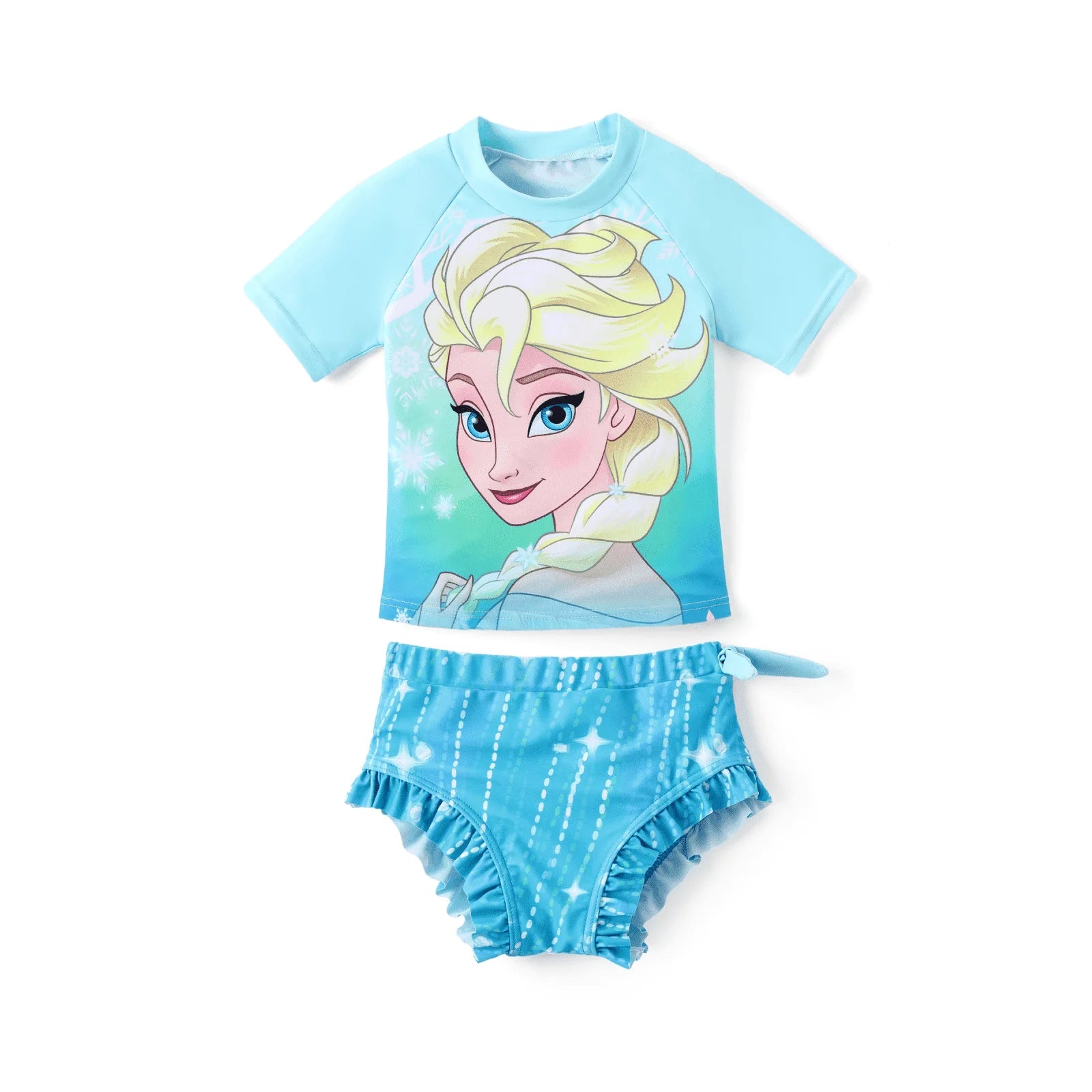 Princess Girls Swimsuit Frozen Elsa Rash Guards and Bikini Bottom 2 Pieces Set Sizes 2-6