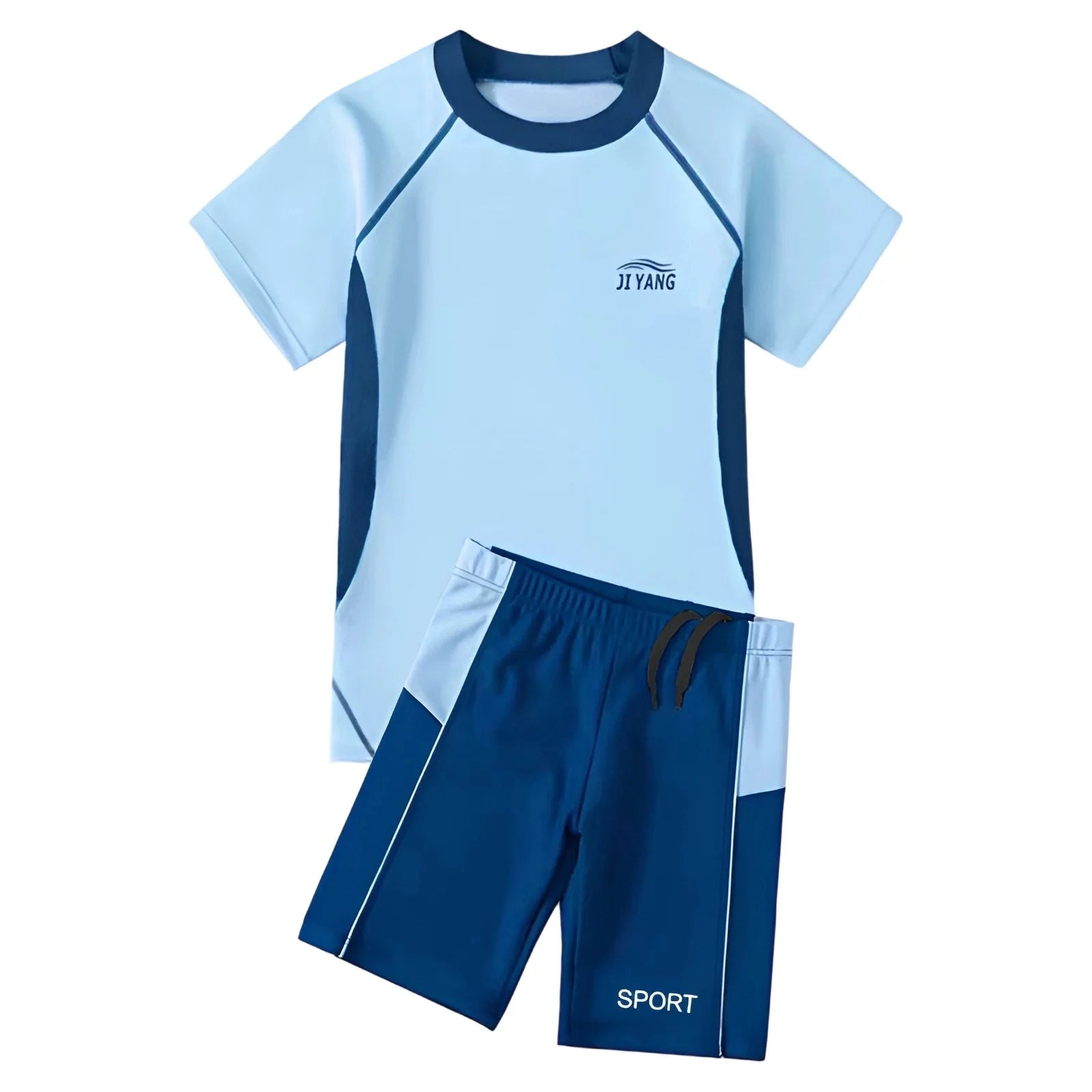 Cute Swimsuits Boys' 2 Piece Cartoon Dinosaur Two Piece Swimsuit Set Rash Guard and Swim Trunks for Swimming Size:5-6 Years
