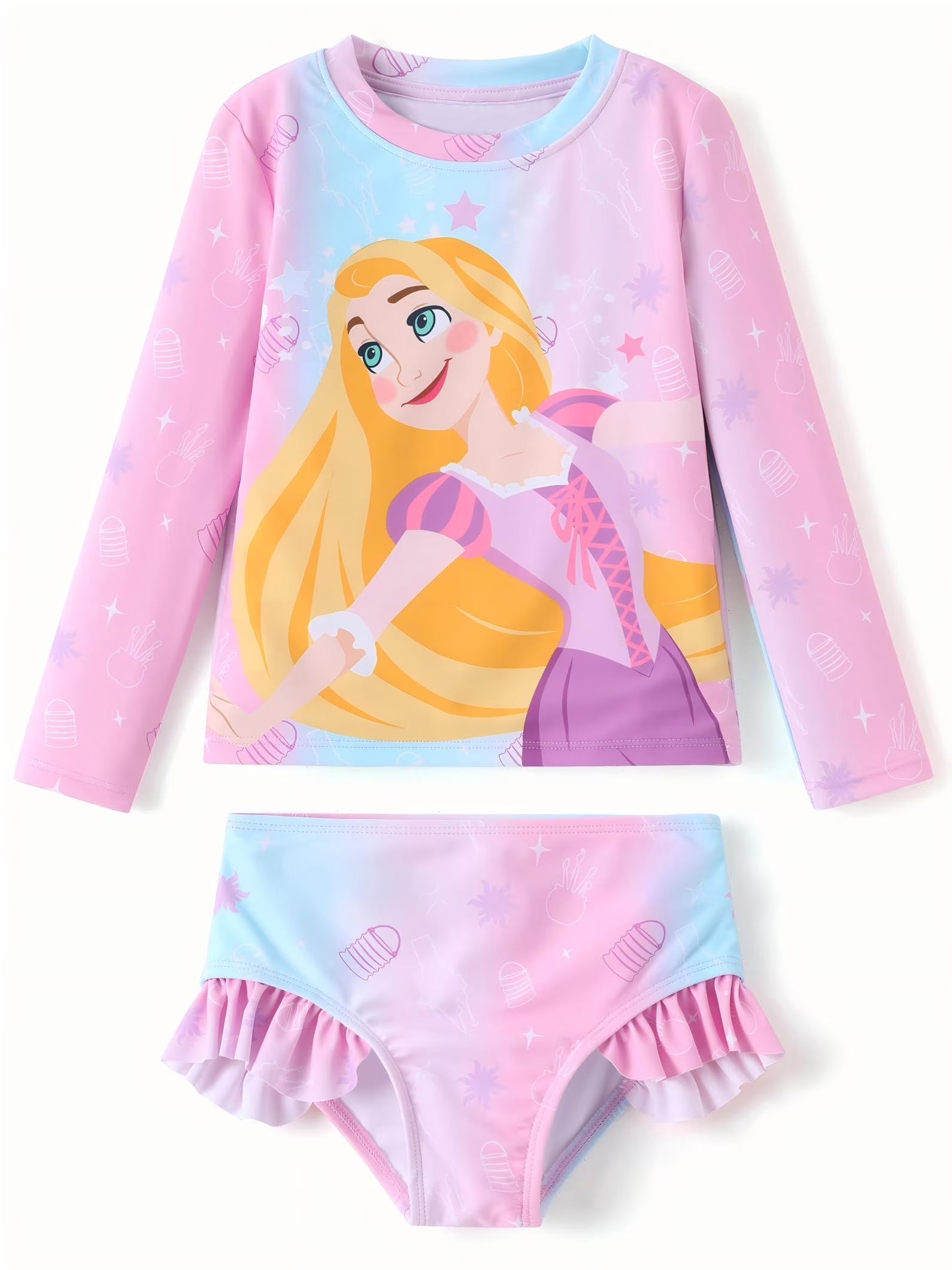 Stitch Girls Swimsuit Summer Rash Guard 2 Pieces Bathing Suits Beach Tankini Set Sizes 3-13