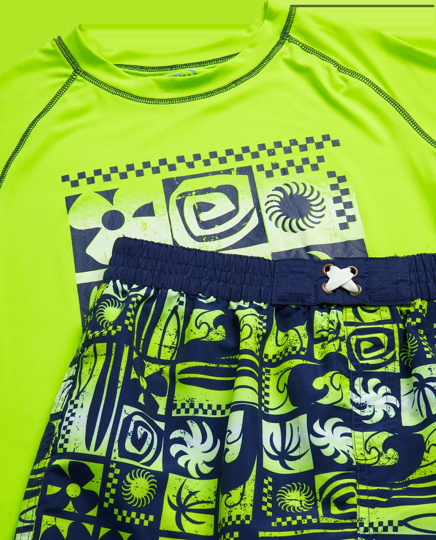 Boys' Rashguard Set - Short Sleeve Swim Shirt and Bathing Suit Set (Size: 4-12)