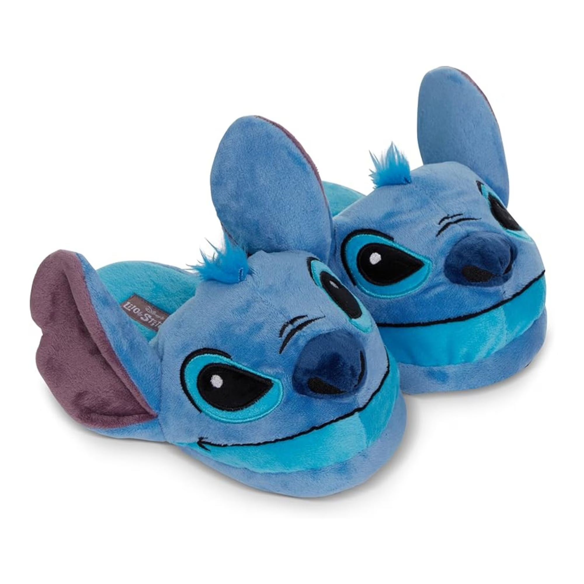 Girls Lilo and Stitch Slippers, 3D Plush Stitch Slip-On Indoor Slippers for Kids Blue - 4/5