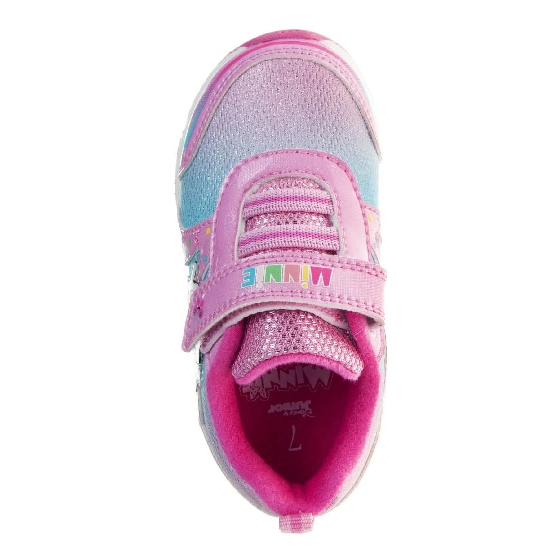 Minnie Mouse Girls Light-Up Sneakers with Hook and Loop Closure (Toddler), Pink, Size: 7