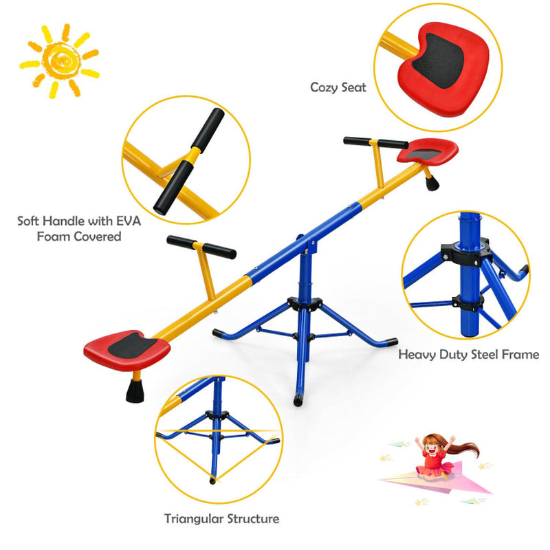 360°Rotation Kids Seesaw Swivel Teeter Totter Playground Equipment