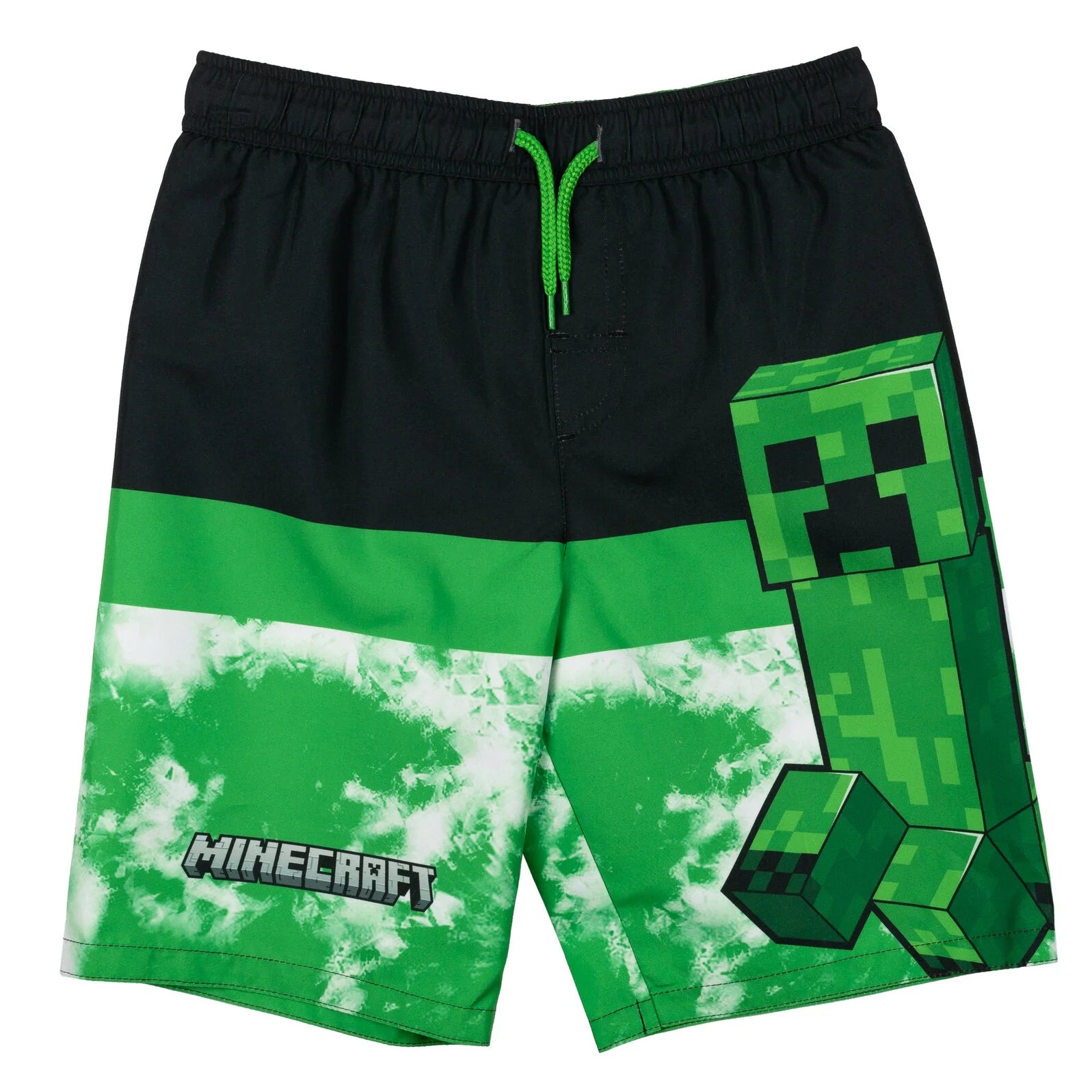 Creeper Little Boys Swim Trunks Bathing Suit Black/Green 5-6