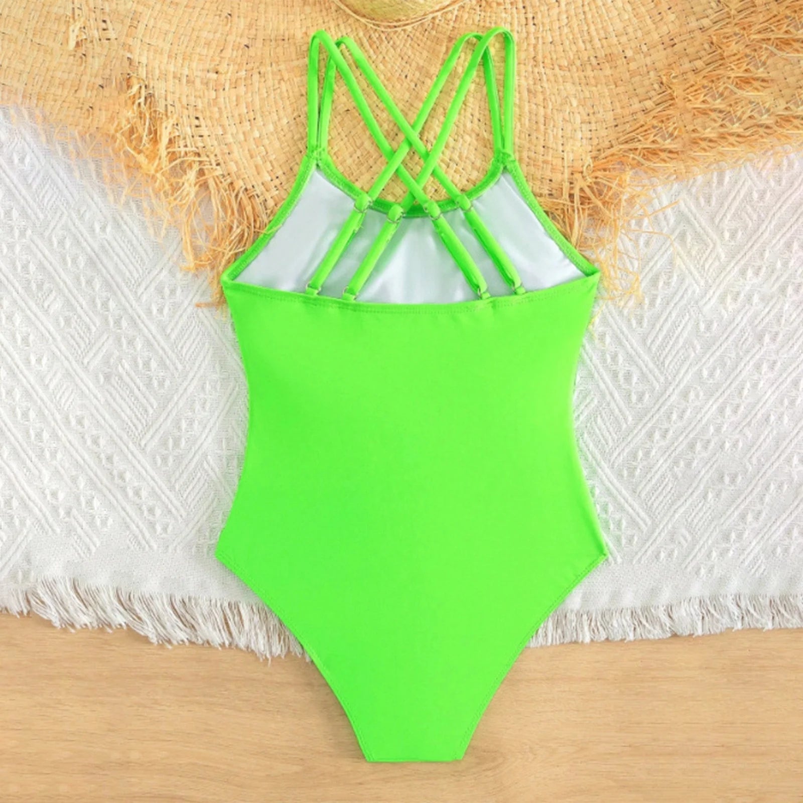 Swimsuits for Girls Crossback 1 Piece Bathing Suit Quick Dry Beach Swimwear with Adjustable Straps Tween Girl Bathing Suits 11-12 Years